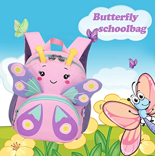 Camtop Cute Kids Toddler Backpack Girls Small 3D Cartoon School Bookbags Age 1-4 Daycare Nursary Travel Bags (Butterfly-Pink) #TOP3