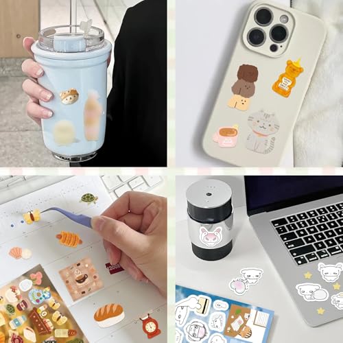 Image of Japanese Kawaii Sticker Book, 30 Sheets, 800 Pieces, INS Style Cute Cartoon Animals, Waterproof for Journaling, Scrapbooking, Planners (Pink)