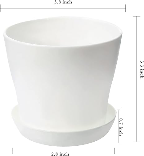 Miniatura 2 de TDHDIKE 25 macetas de plástico para interiores para plantas, mini macetas de plantas de semillero de flores con paleta, contenedores decorativos