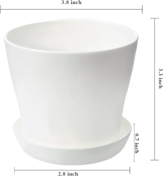 TDHDIKE 10 Pcs Plastic Planters Indoor Flower Plant Pots (White25)