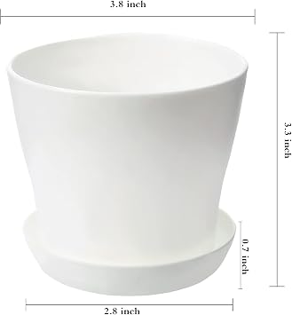 TDHDIKE 10 Pcs Plastic Planters Indoor Flower Plant Pots (White25)
