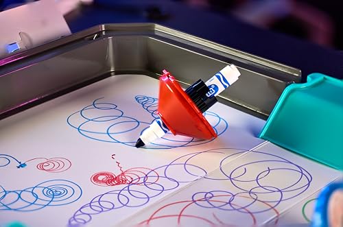CRAYOLA Colourwhirls Battle Arena - Rip 'Em & Spin 'Em! | Includes Battle Arena, 4 Colourwhirls Toys & 4 Markers | 4 Player Rippin' Spinnin Colouring Fun for Ages 6+