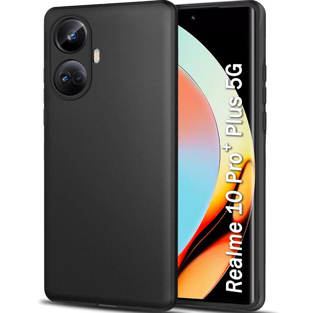 TheGiftKart Sleek Back Cover Case for Realme 10 Pro Plus 5G | Slim Fit Protective Design | Ultra Matte Finish | Camera Protection Bump | Soft Silicon Back Case for Realme 10 Pro Plus 5G (TPU | Black) (B0BPYPMBBR) Amazon Price History, Amazon Price Tracker
