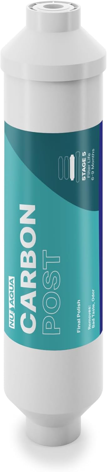 NU Aqua Reverse Osmosis Carbon Post Filter Replacement - 10 Inch Universal RO Water Filtration System Cartridge - 1 Pack of Premium Filters