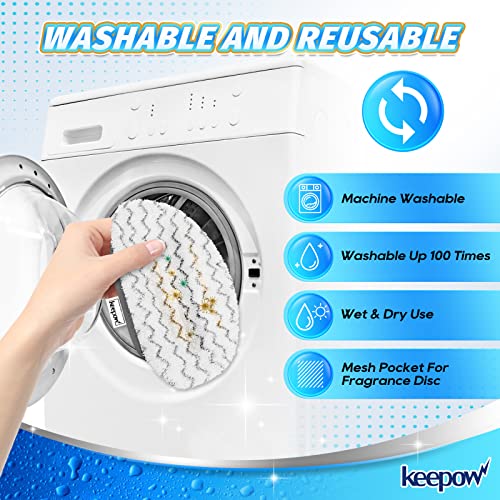Keepow Steam Mop Pads 6 Pack For Bissell Powerfresh 1940 1544 1440 Series Floor Steamer Hard Floor Cleaner Microfiber Rags Replacement Parts For Bissell Model 1544A 2075A 1806 5938 1940W 19404 1940A #TOP5