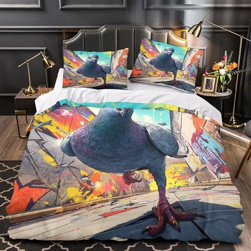 Housse de couette licorne avec fermeture éclair lit 260x220cm