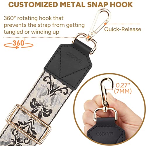 Image of BAKKO Crossbody Strap Top Grain Leather Ends Gold Metal Hardware 2 inch Wide Shoulder Strap Replacement fits Handbags Purses Messenger Duffel Bags Gold Metal Hardware Adjustable Length from 36 inch-57 inch