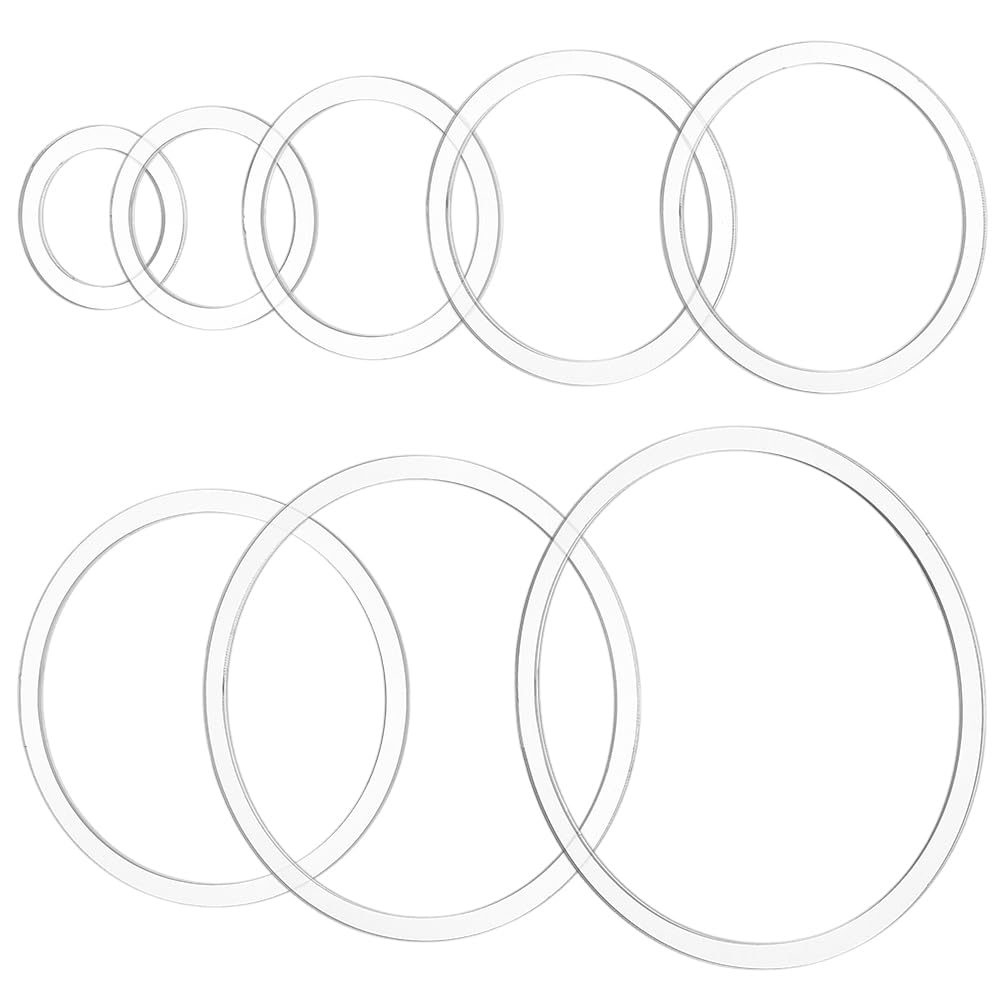 PH PandaHall Router Template for Woodworking 8 Circle Router Jig Templates 2.8~8 inch Clear Acrylic Inlay Templates Craft Template Router Stencils for Wooden Projects Handmade Crafts Making