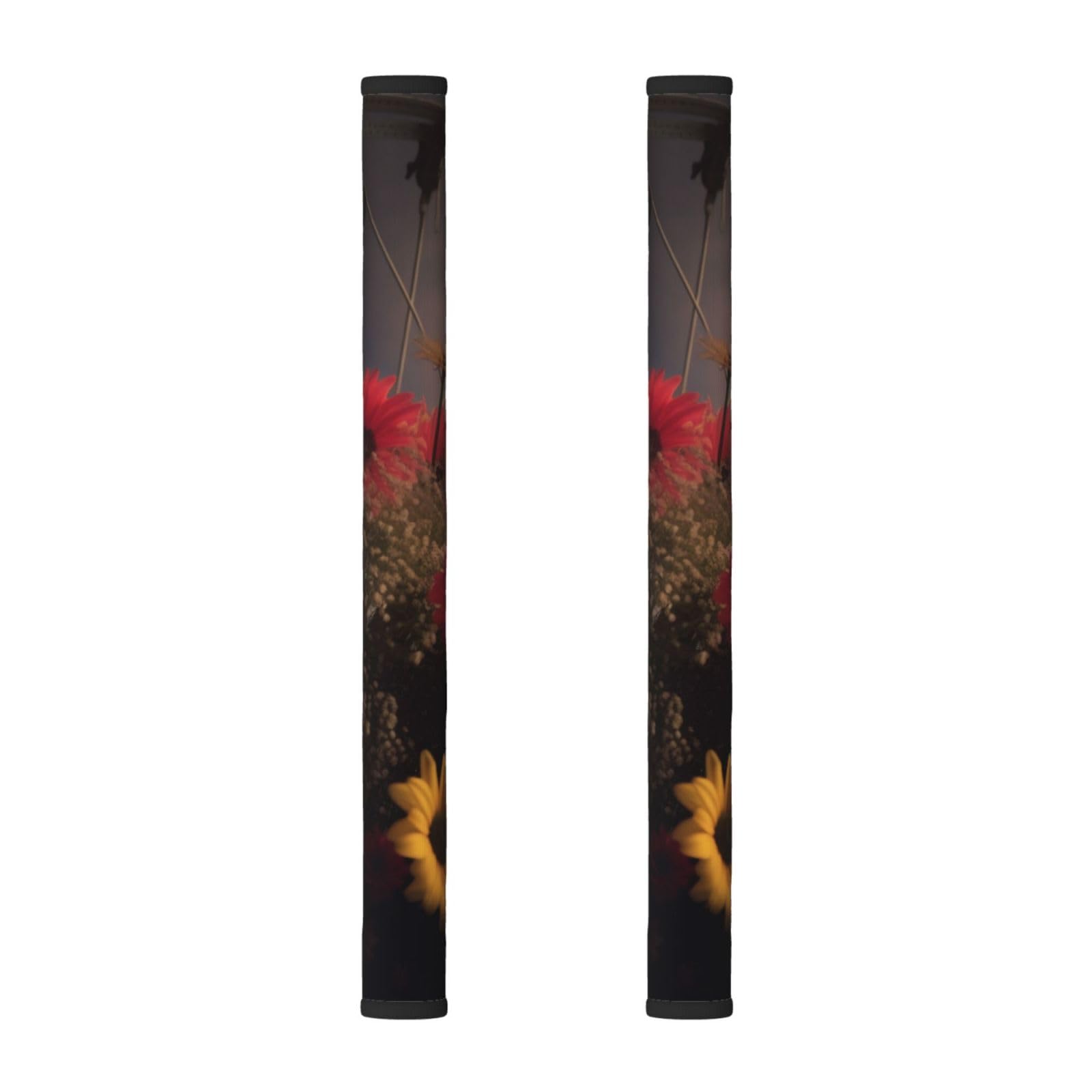 VGFJHNDF Refrigerator Door Handle Covers 2-Pack, Wheel and Flowers Printed Protect and Decorate for Fridge Ovens Dishwashers