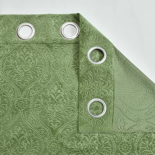 Image of Fabrilia Velvet Eyelet Window Curtain 5 feet for Living Room /Bedroom, Green, Pack of 1 Piece