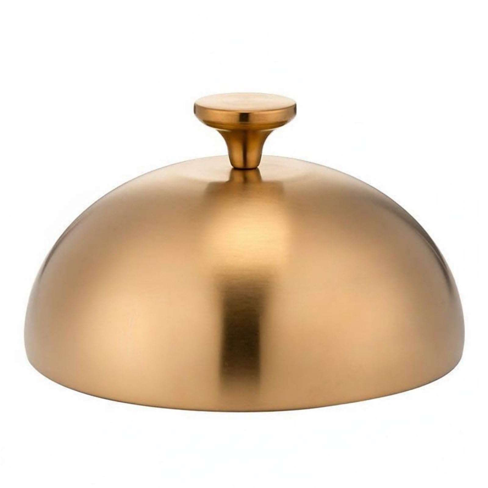 Edelstahl Steakhaube gerollter Rand Speiseglocke leicht zu reinigen kreisförmige Servierhaube für Restaurant, Buffet, Gold, 30CM