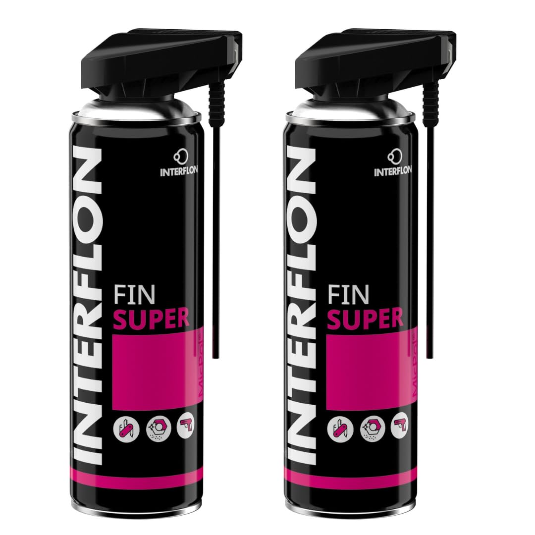 Interflon Spray lubricante seco Fin Super – con tecnología MicPolo – Paquete doble 2 x 300 ml