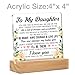 Daughter Gifts, Inspirational Daughter Gifts from Mom Dad, to My Daughter Clear Desk Decorative Sign, Never Forget that I Love You Daughter