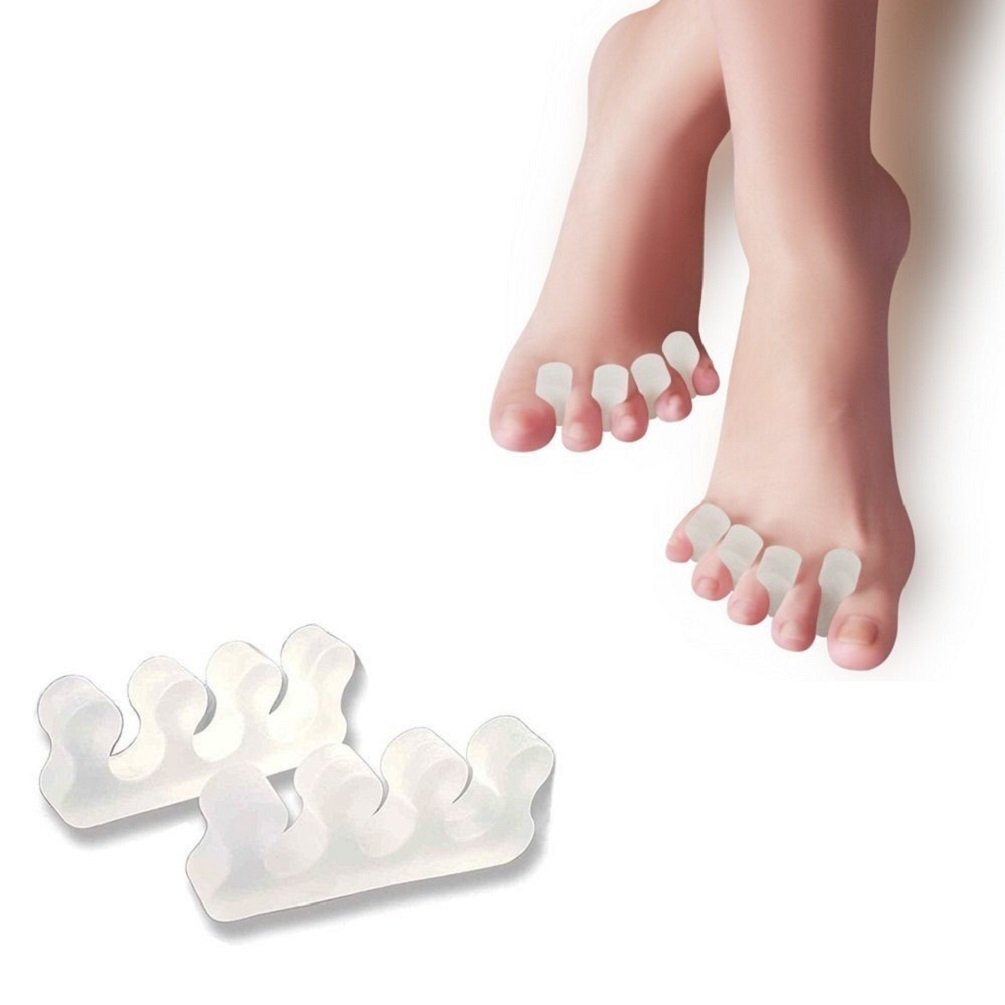 Sendida 2 Pairs Toe Separators - Gel Toe Spacer, Toe Straightener, Toe Stretcher, Bunion Splints for Bunion, Yoga, Sport