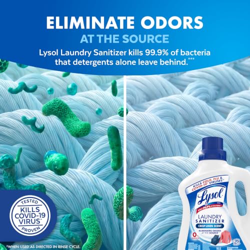 Lysol Laundry Sanitizer Liquid, Detergent Additive, Crisp Linen, 90oz - image 2