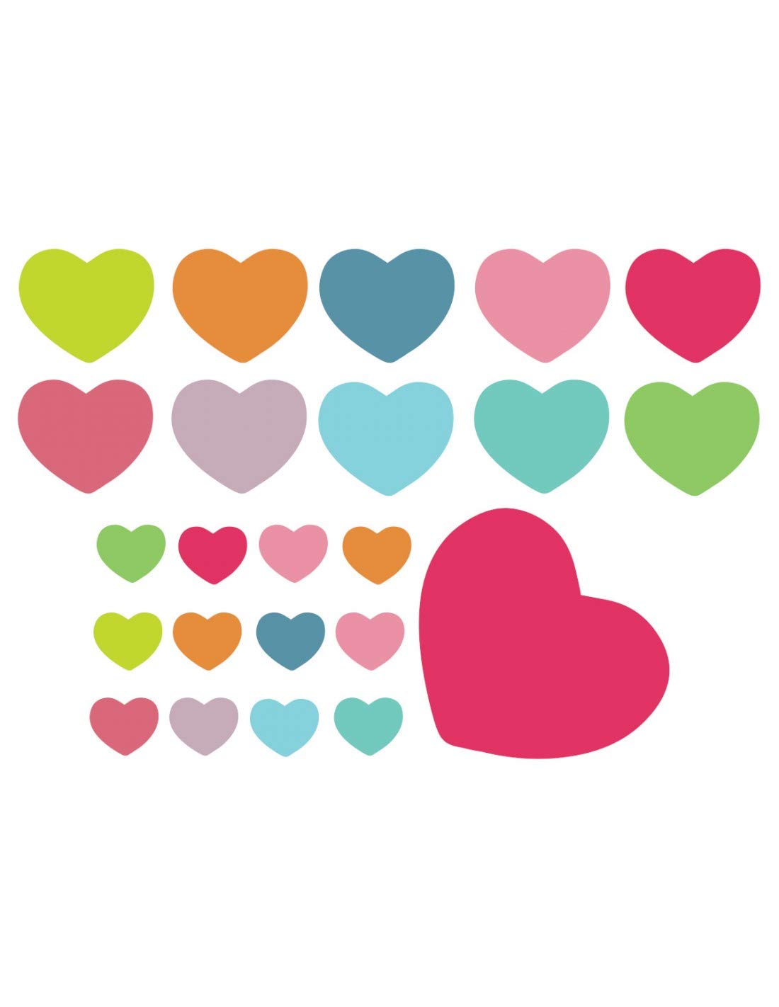 Stickers muraux coeurs couleurs 20x100cm pour relooker un mur abîmé