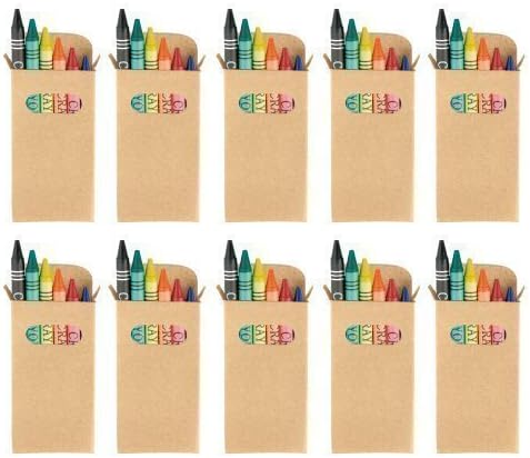 eBuyGB Sets of Colouring Wax Crayons - Kids Party Bag/Loot Toy Wedding Favour, Pack of 10 , Brown