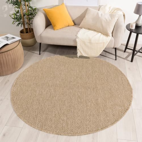 Tapis extérieur et intérieur résistant beige style bohème - 6