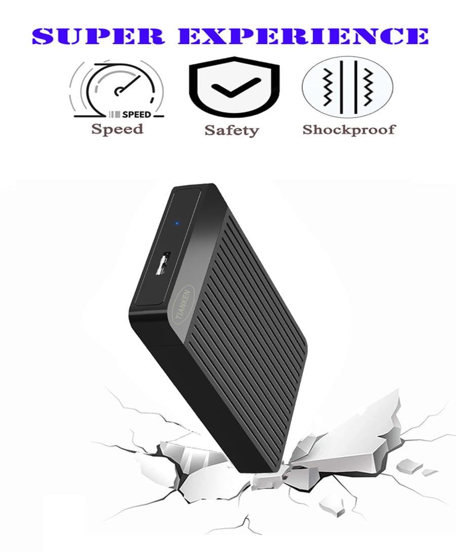 Disco duro externo portátil ultradelgado de 1 TB de 2.5 pulgadas USB 3.0 HDD de almacenamiento para Mac, PC, portátil, PS4, Xbox One
