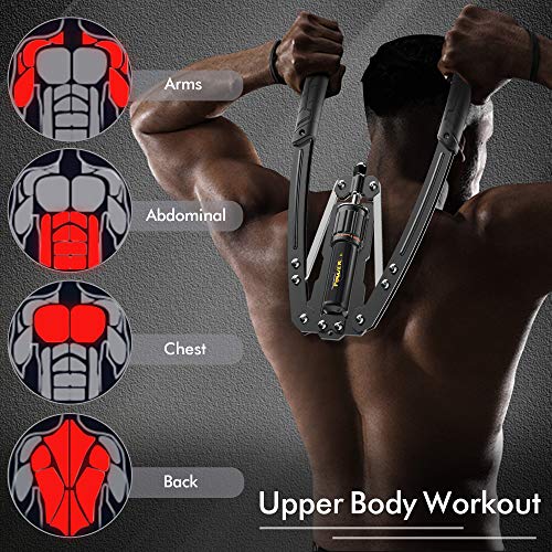 IPOW 22-440lbs Adjustable Resistance Hydraulic Power Twister Arm Exerciser Chest Expander Portable Gym Fitness Equipment… - Image 3