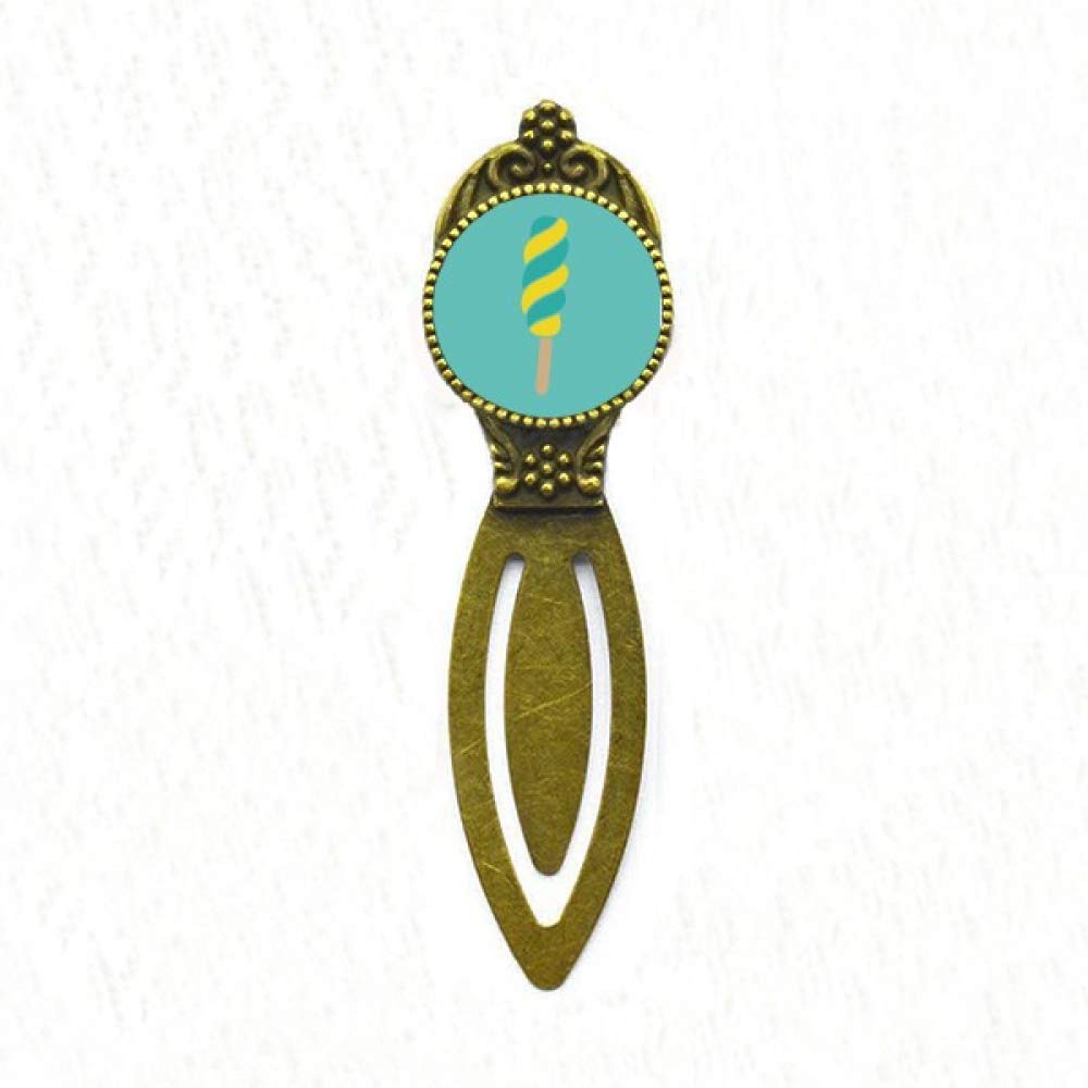 Marque-page rétro en spirale jaune vert aux finitions soignées