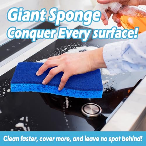 Image of AIDEA XL Scrub Sponges Non-Scratch 12Count, Extra Large Sponges Kitchen, Sponge for Dishes, Cleans Fast Without Scratching Safe for Non-Stick Cookware, Cleaning Power for Kitchen, House