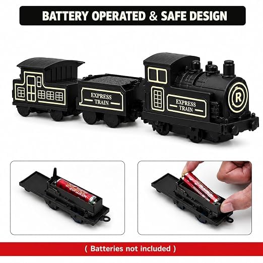 Image of Braintastic Play Train Set for Kids 3+ Years | Battery Operated Toy Train with Track | Colorful Railway Train Set for Boys & Girls | 14-Piece Train Track Toy