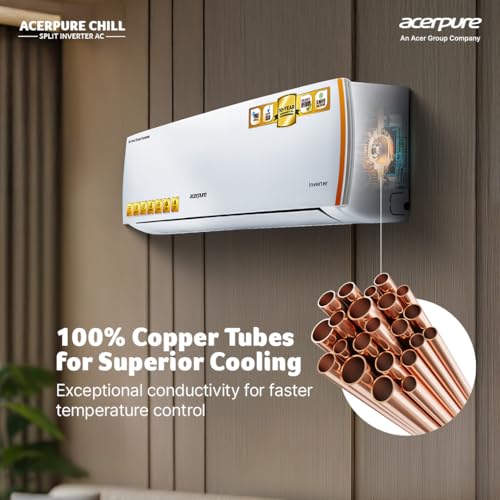 Image of Acerpure Chill Inverter Split Air Conditioner 1.5 ton 5 star, 4 in 1 convertible design with Anti-virus Filter, Blue Fin Technology Air Conditioner (White)