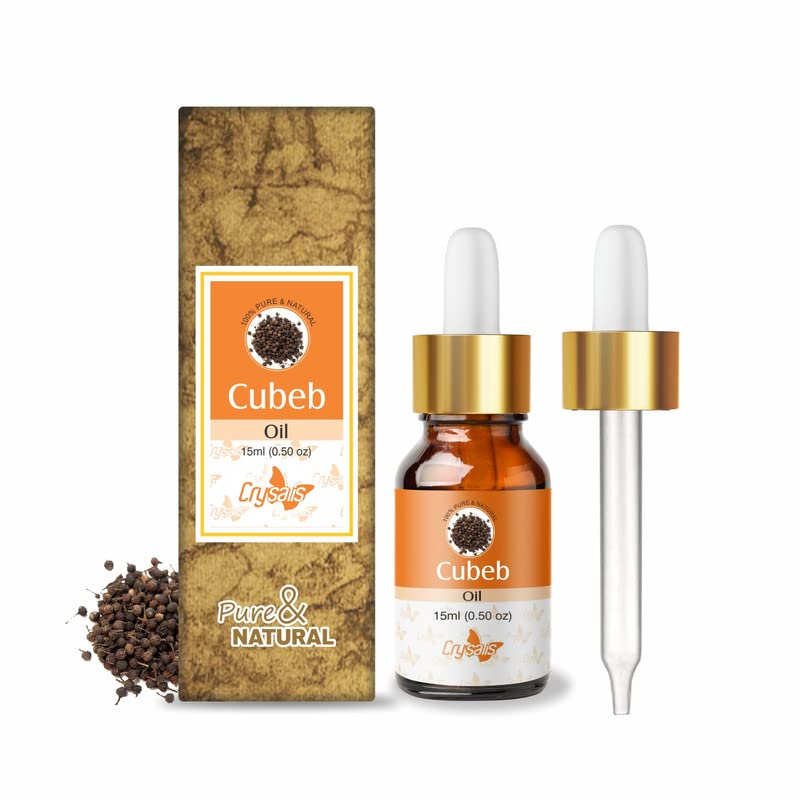 Crysalis Cubeb (Piper Cubeba) Oil | 100% Pure & Natural Undiluted Essential Oil Organic Standard for Skin & Hair Care | Used in Skin Care, Hair Care & Aromatherapy (15 ML)