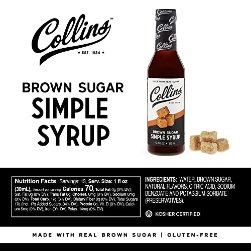 Collins Brown Sugar Syrup - Simple Syrup For Cocktails, Brown Sugar Coffee Syrup - Cocktail Syrup 12.7Oz Set Of 1 #TOP2