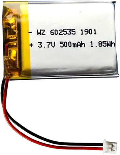 OCTelect Batería recargable de litio 602535 para trabajo, 3.7 V, aproximadamente 500 mA, aproximadamente 36.9 × aproximadamente 0.984 in x