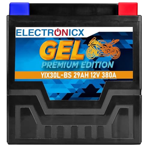 Electronicx GEL YIX30L BS 12V 29Ah 380A batería de moto potente – sellada, sin mantenimiento y a prueba de fugas. Ideal para Harley, ATV o scooter. Robusta y lista para usar.