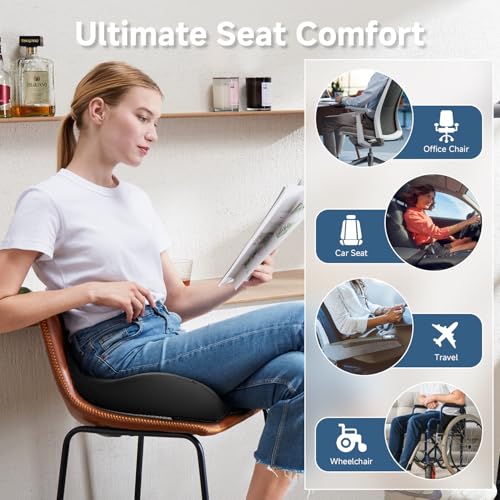 Benazcap Large Cooling Gel Memory Foam Seat Cushion for Long Sitting | Ergonomic cushion. Relieves sciatica, tailbone & lower back pain, great for office work, gaming and long-distance car travel. - image 7
