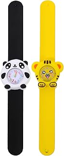Hemobllo Kids Snap On Watches, 2 Pcs Cute Kids Cartoon Watch Watches Silicone Wrist Watches Slap on Watch for Kids Childre...