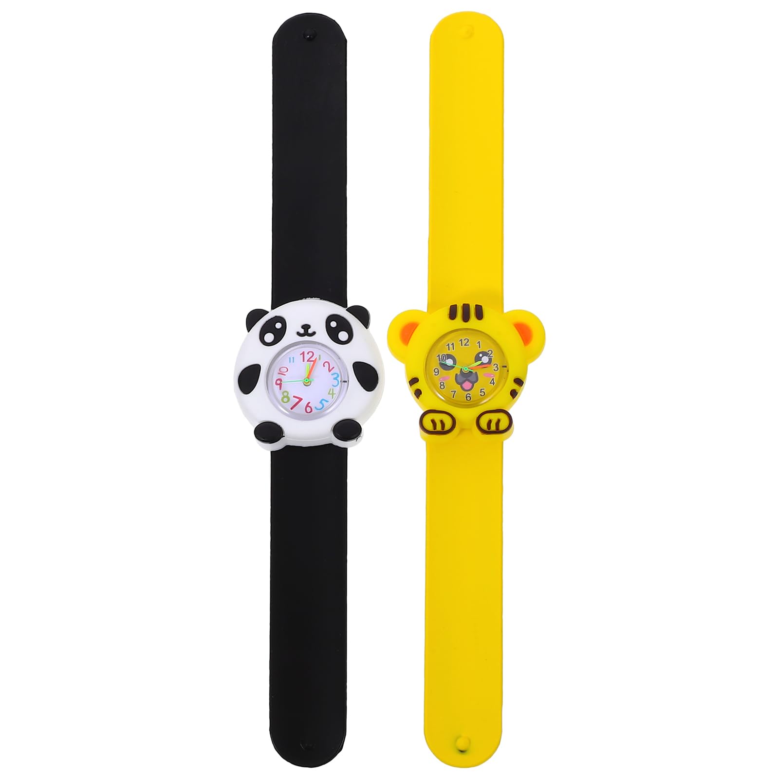 Kids Snap On Watches, 2 Pcs Cute Kids Cartoon Watch Watches Silicone Wrist Watches Slap on Watch for Kids Children Boys Girls