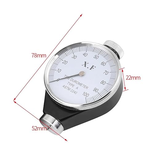 TICFOX Durometer, Shore Typ A Gummireifen Durometer Härteprüfgerät Meter Professionelles Härteprüfgerät für Gummi und Kunststoff 0-100HA für Reifen, Silikon und Kunststoffe(A Type)