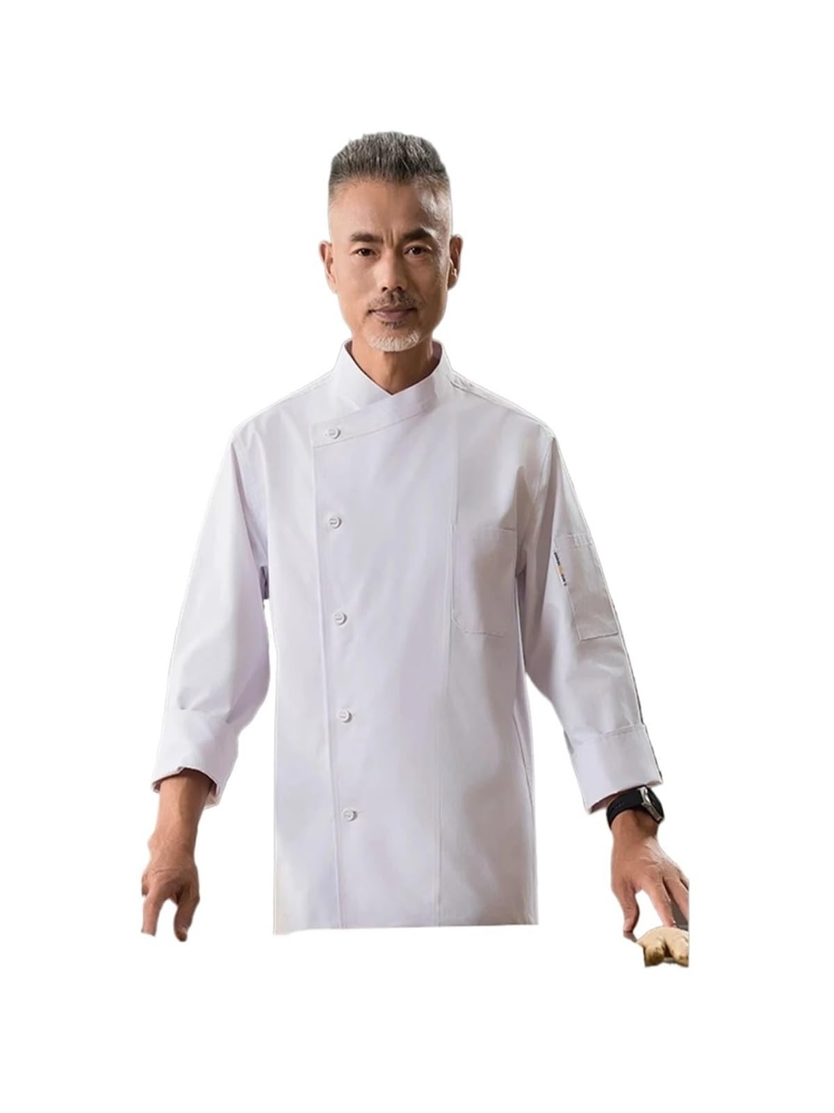 Divisa Da Cuoco Uniforme da lavoro for chef, a maniche lunghe, autunnale, for ristoranti, hotel, cucine, panetterie, servizi di ristorazione, giacca for uomo, abbigliamento da cuoco Per Chef(5XL)