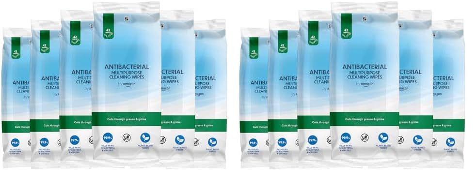 by Amazon Antibakterielle Multifunktions Reinigungstuch, frisch, 6 x 42 Tücher (Packung mit 2)