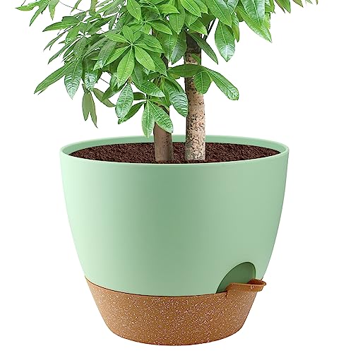 Ｄｏｒｃｙ 12 Inch Self Watering Planter,Large Plant pots with Deep Removable Reservoir and...