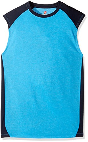 Hanes Men s Sport Performance Muscle Tee, Hydro Heather Navy, XX-Large