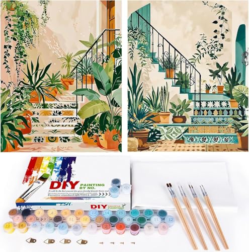 CICISTORY 2 Piezas Pintar por Numeros Adultos Pintura por Números para Adultos y Niños Pinturas al óleo Acrílicas por Números para Principiantes 40x50cm sin Marco