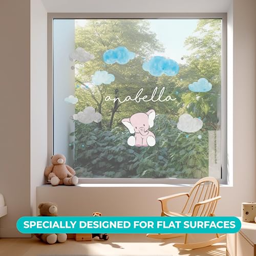 Vinilo Decorativo Elefante con Nubes para Habitación Infantil miniatura 3