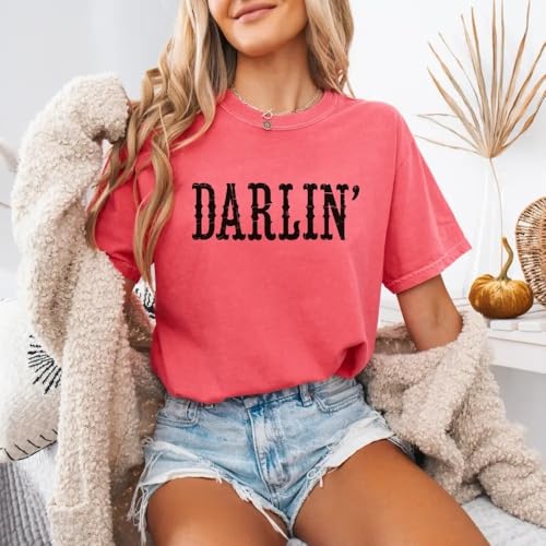 Darlin’ T-Shirt- Country Girl Shirt with Vintage Western Design-Celebrate Your Cowgirl Spirit at Concerts2