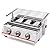 MOQNISE 3 Burner BBQ Gas Grill, Stainless Steel Commercial Gas LPG Grill for Outdoor BBQ Tabletop Cooker, 17.7 × 9.8 Inch Gas Grill with Separate Switch for Indoor, Outdoor
