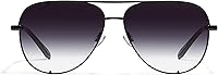 QUAY High Key Aviator Sunglasses - Polarized Oversized Lenses, Universal Fit, UV Protection for Men & Women