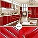 Taottao 13 kind colore lucido mobili ricondizionato adesivi in PVC rimovibile Wallpaper Home Decor, Red, 100*40cm