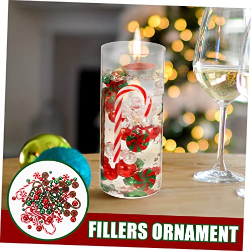 Jarrones navideños con 2 juegos de rellenos decorativos de cuentas y perlas para centros de mesa 6