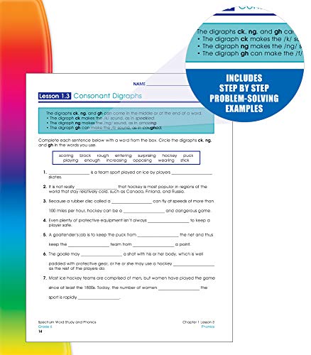 Spectrum Word Study and Phonics Workbook—Grade 6 Root Words, Analogies, Acronyms, Digraphs, Vocabulary Builder, Classroom or Homeschool Curriculum (168 pgs)