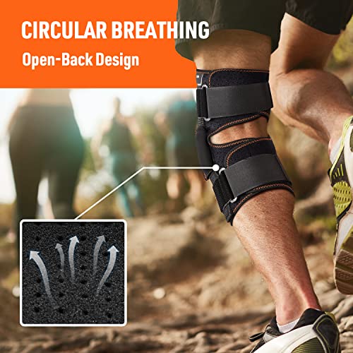 Niteen Hinged Knee Brace For Knee Pain With Side Stabilizers Knee Braces For Women Men Adjustable Knee Pad For Meniscus Tear Plus Size Compression Patella Gel Pads Knee Support For Acl, Mcl #TOP4