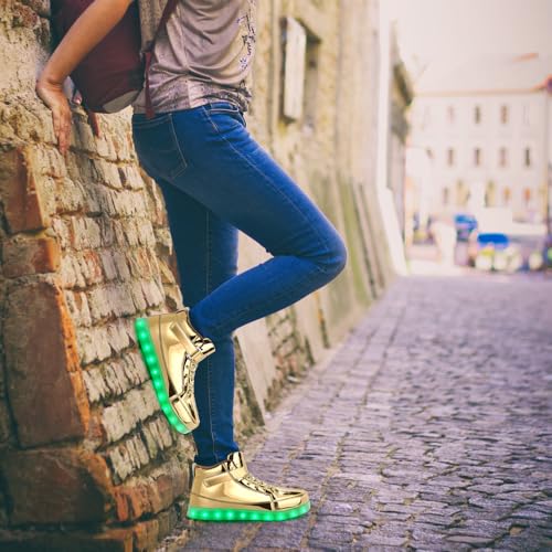 Image of Light Up Shoes Men Women LED Shoes USB Charging Adult High Top LED Sneakers Glow in The Dark Footwear for Dancing Party Festivals Festivals
